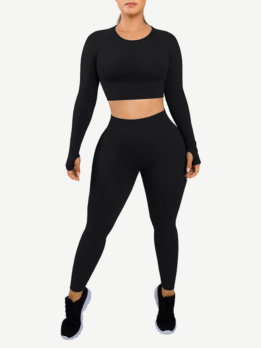 YD220014 — Seamless Sports Shaping Jumpsuit with Thumbholes