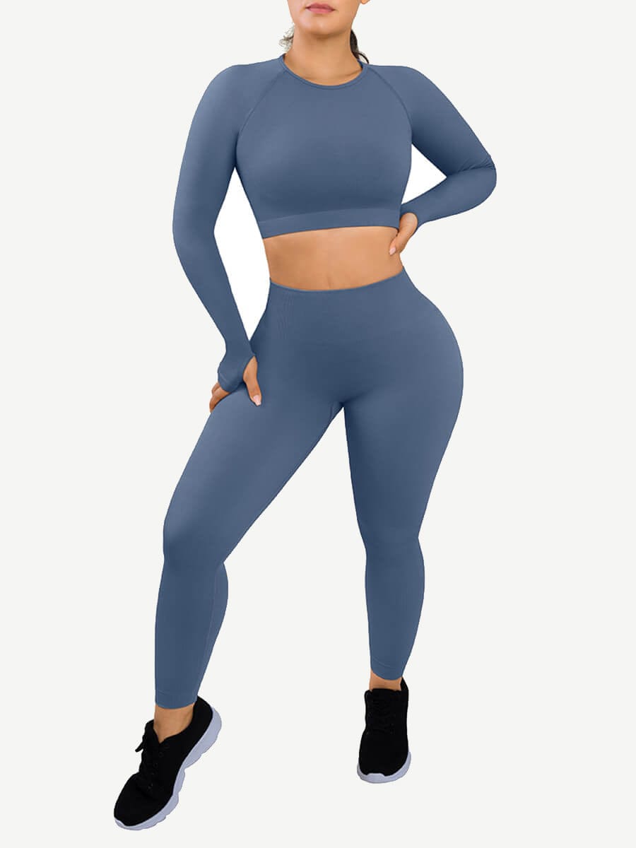 YD220014 — Seamless Sports Shaping Jumpsuit with Thumbholes