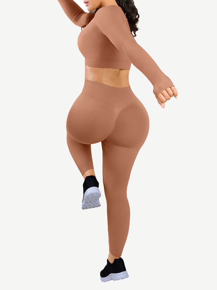 YD220014 — Seamless Sports Shaping Jumpsuit with Thumbholes
