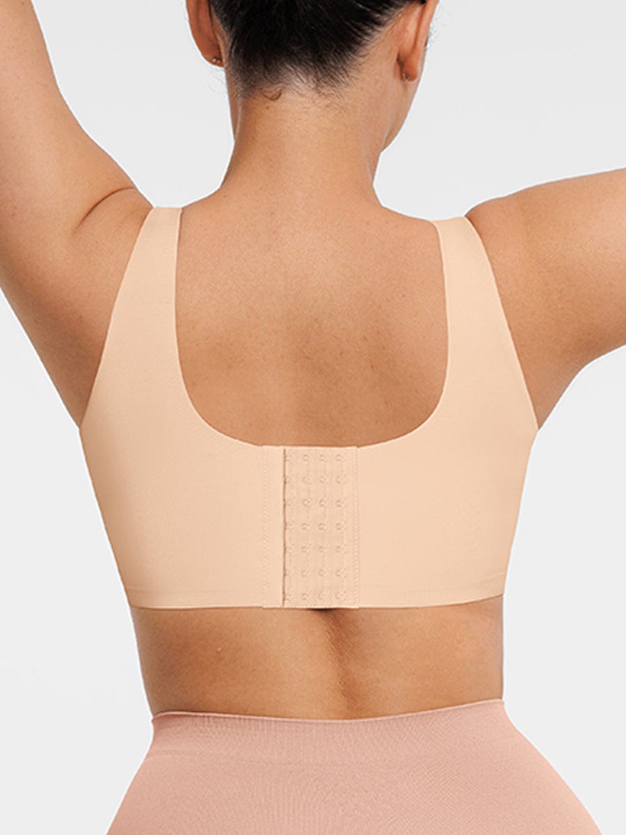 Fitted V-neck seamless bra tank top — image 15