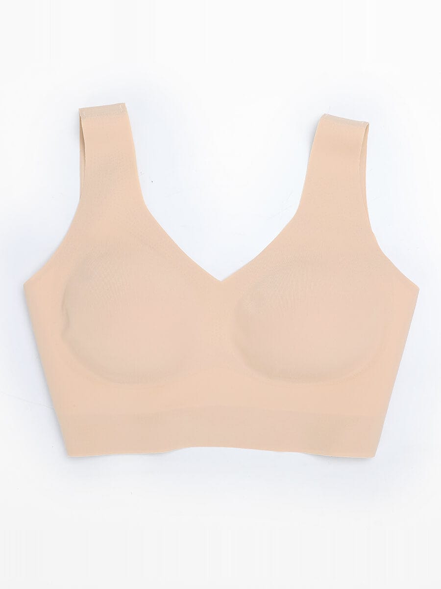 Fitted V-neck seamless bra tank top — image 16