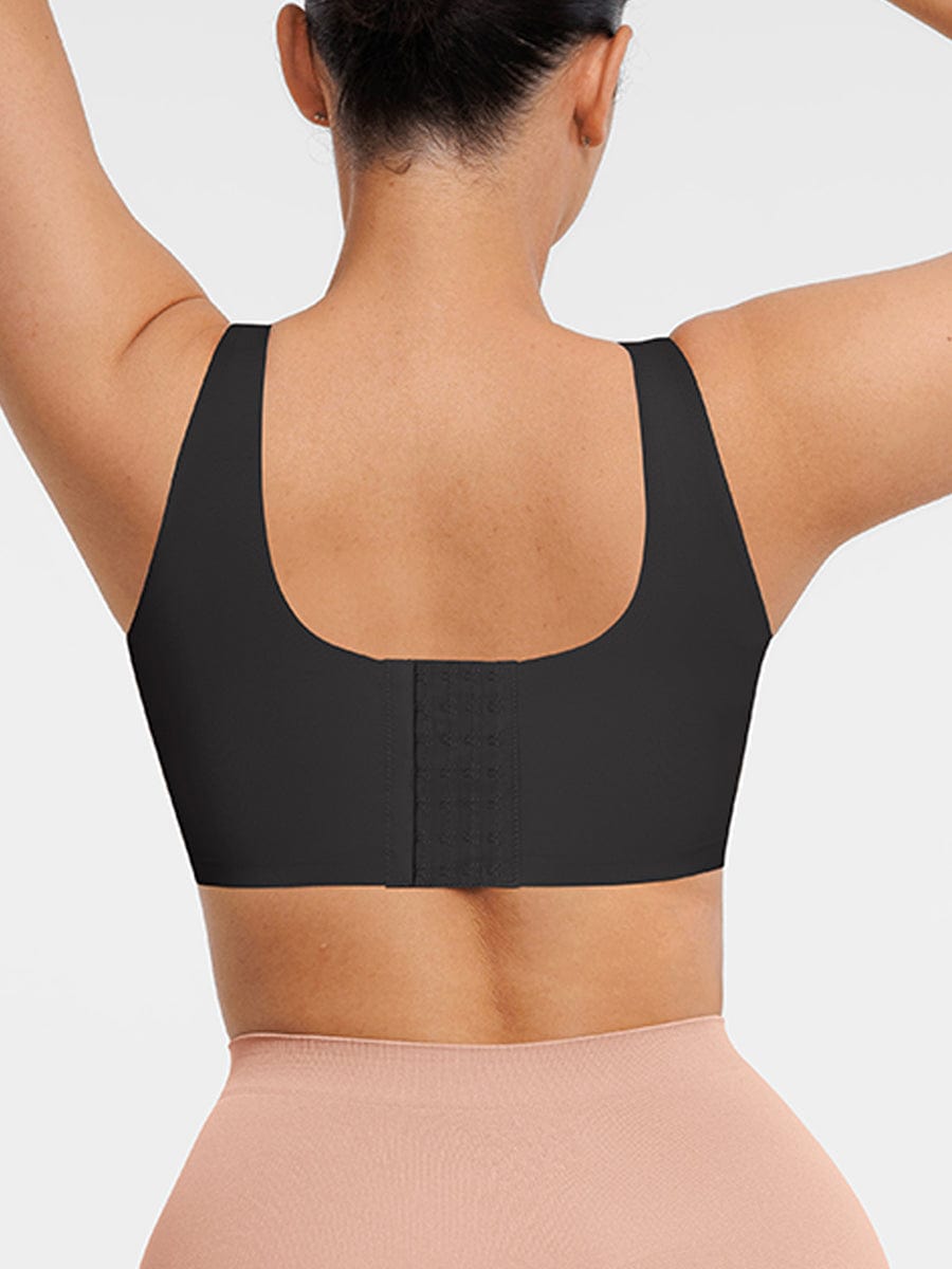 Fitted V-neck seamless bra tank top — image 7