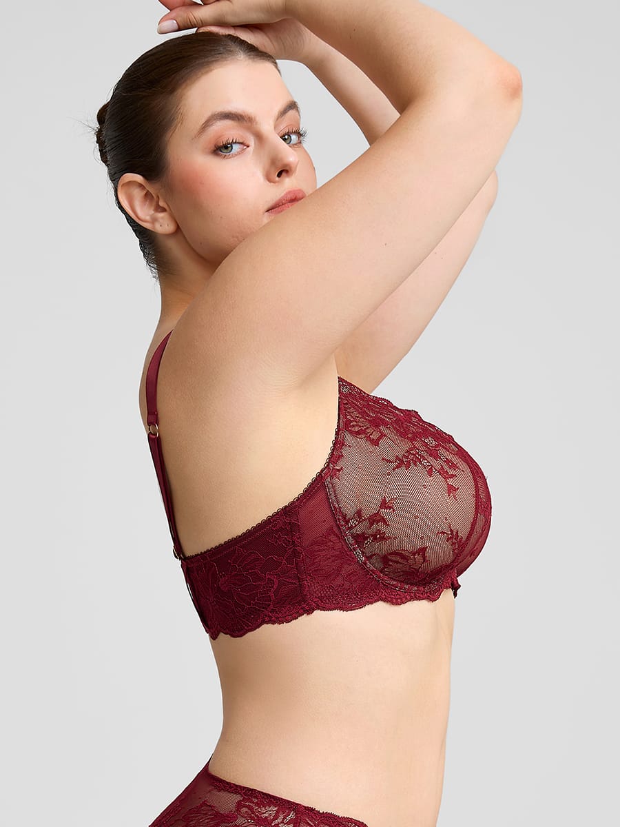 Soutien-gorge en dentelle florale – vue 3