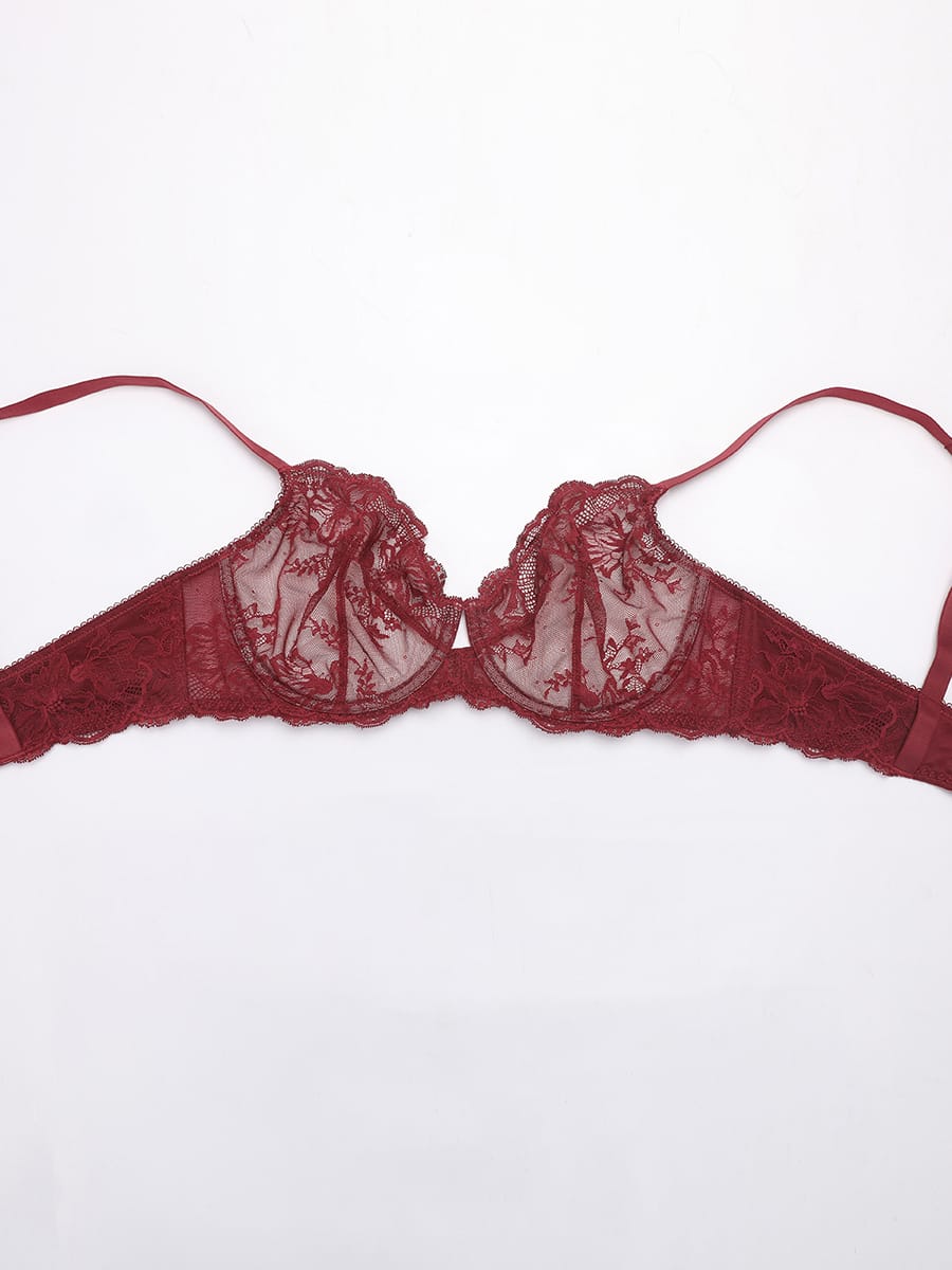 Soutien-gorge en dentelle florale – vue 6