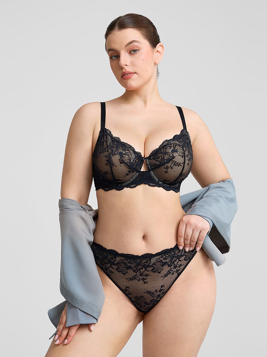 Soutien-gorge en dentelle florale – vue 13