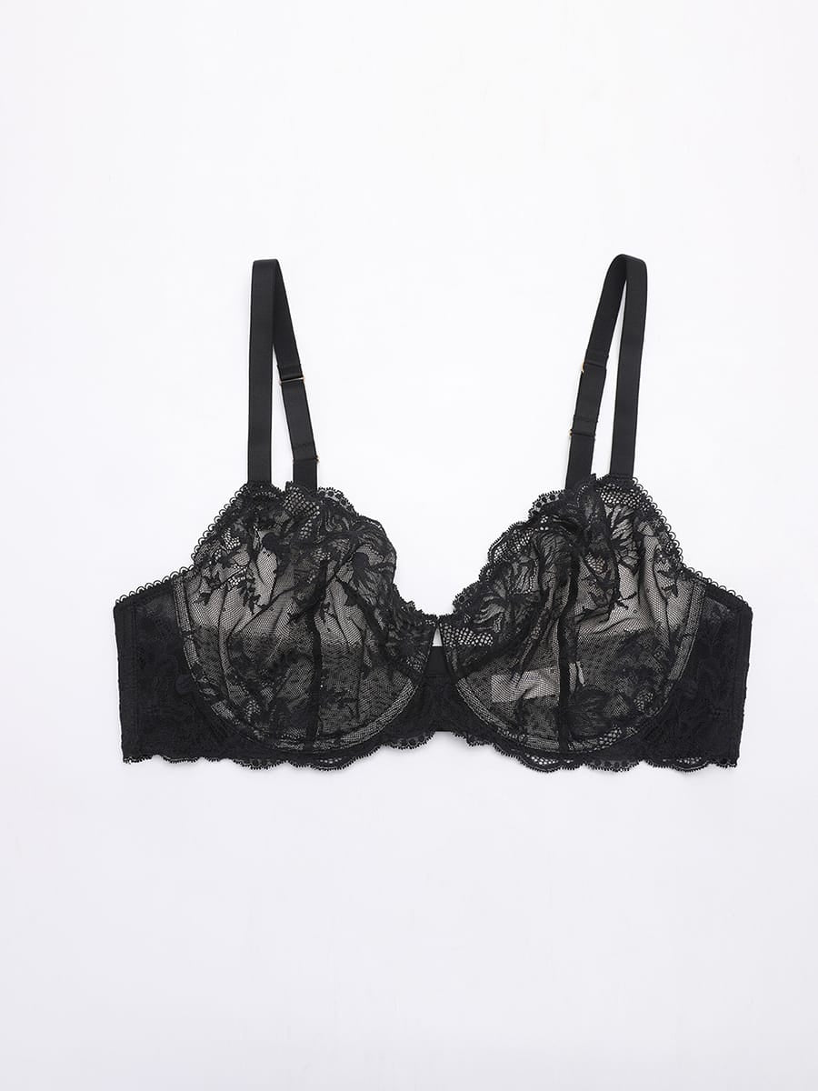 Soutien-gorge en dentelle florale – vue 14