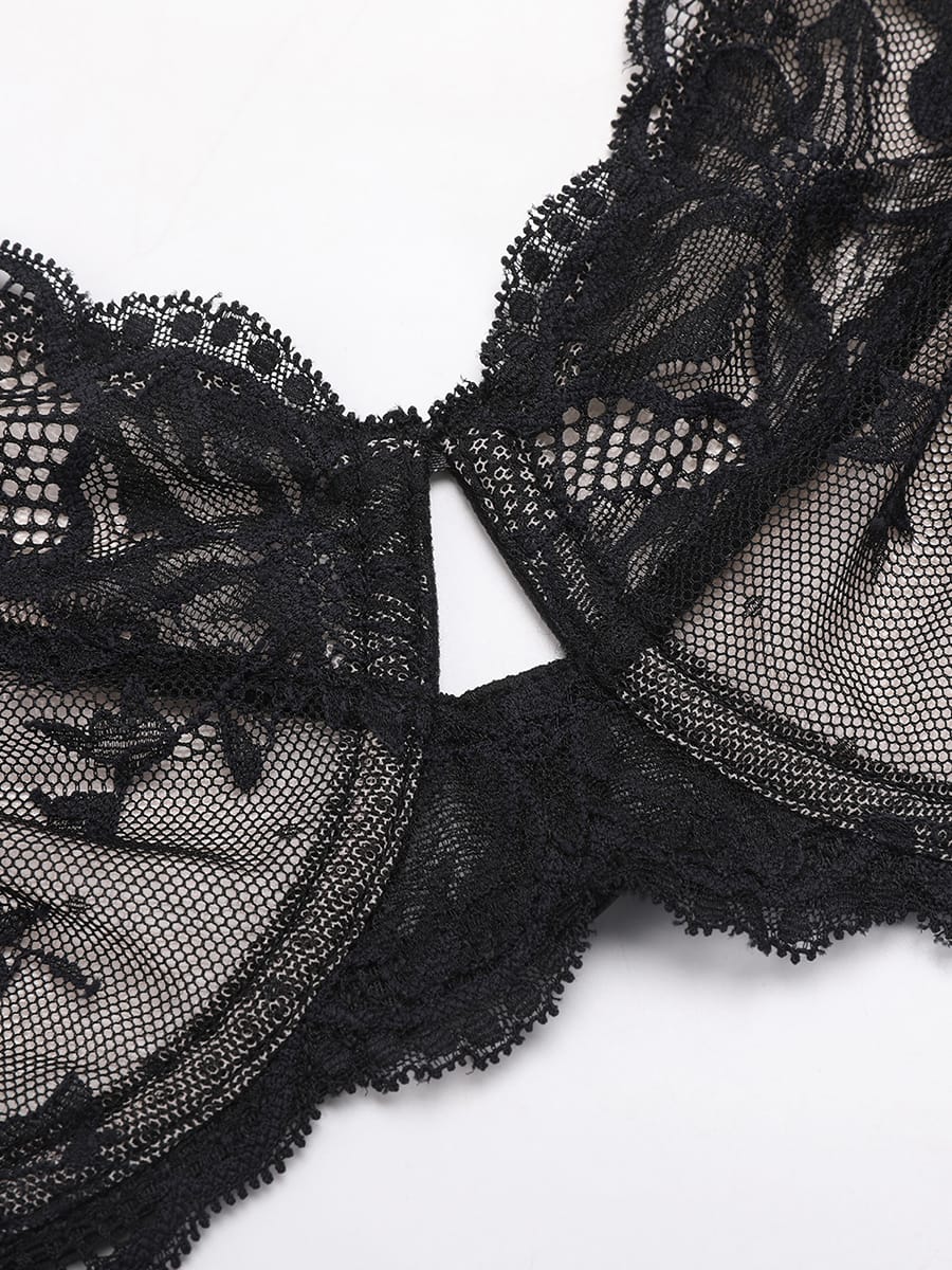 Soutien-gorge en dentelle florale – vue 17