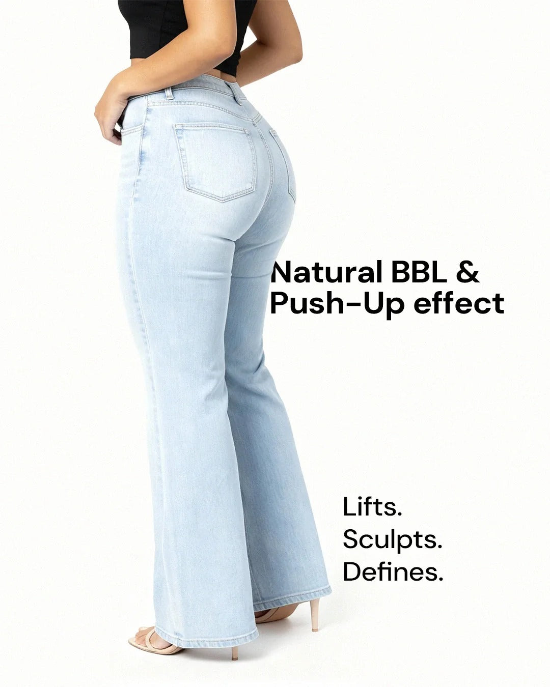 Jean stretch évasé remonte-fesses — Butt-lifting stretch flare jeans