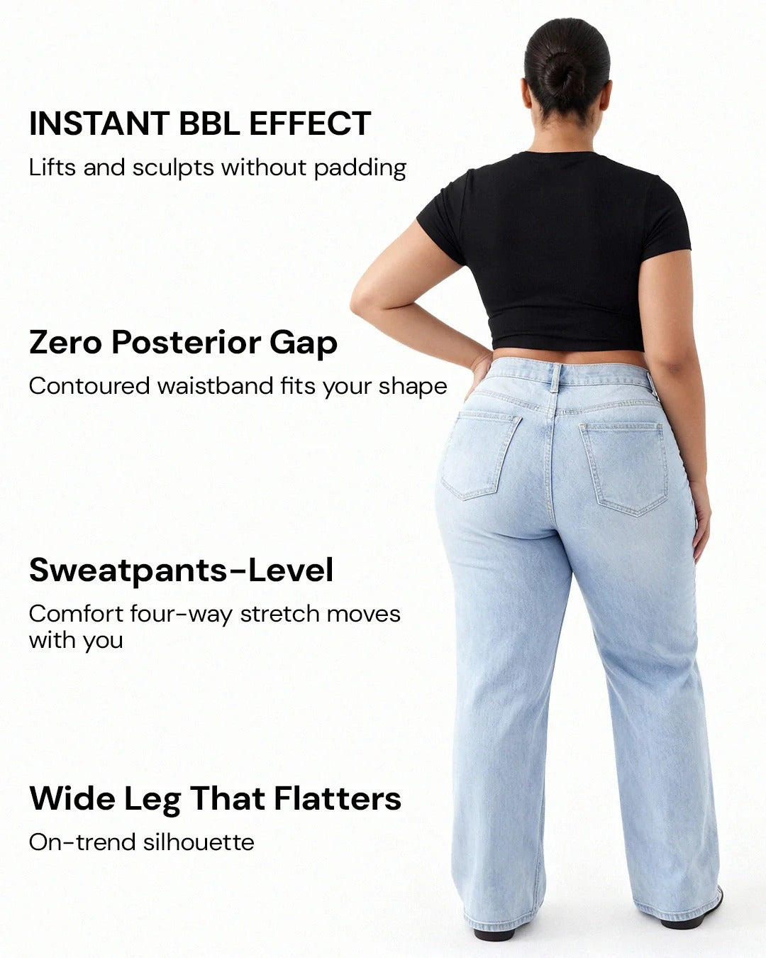 Jean stretch évasé remonte-fesses — Butt-lifting stretch flare jeans